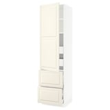 SEKTION / MAXIMERA High cab w door/2 fronts/4 drawers, white/Bodbyn off-white, 24x24x90 "