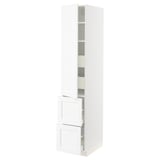 SEKTION / MAXIMERA High cab w door/2 fronts/4 drawers, white Enköping/white wood effect, 15x24x80 "