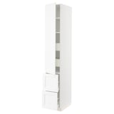 SEKTION / MAXIMERA High cab w door/2 fronts/4 drawers, white Enköping/white wood effect, 15x24x90 "