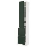 SEKTION / MAXIMERA High cab w door/2 fronts/4 drawers, white/Havstorp deep green, 15x15x80 "