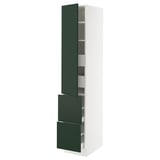 SEKTION / MAXIMERA High cab w door/2 fronts/4 drawers, white/Havstorp deep green, 15x24x80 "
