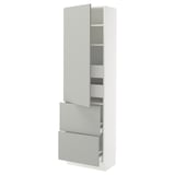 SEKTION / MAXIMERA High cab w door/2 fronts/4 drawers, white/Havstorp light gray, 24x15x80 "