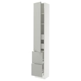 SEKTION / MAXIMERA High cab w door/2 fronts/4 drawers, white/Havstorp light gray, 15x15x90 "