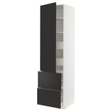 SEKTION / MAXIMERA High cab w door/2 fronts/4 drawers, white/Nickebo matt anthracite, 24x24x90 "