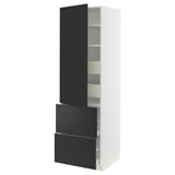 SEKTION / MAXIMERA High cab w door/2 fronts/4 drawers, white/Nickebo matt anthracite, 24x24x80 "