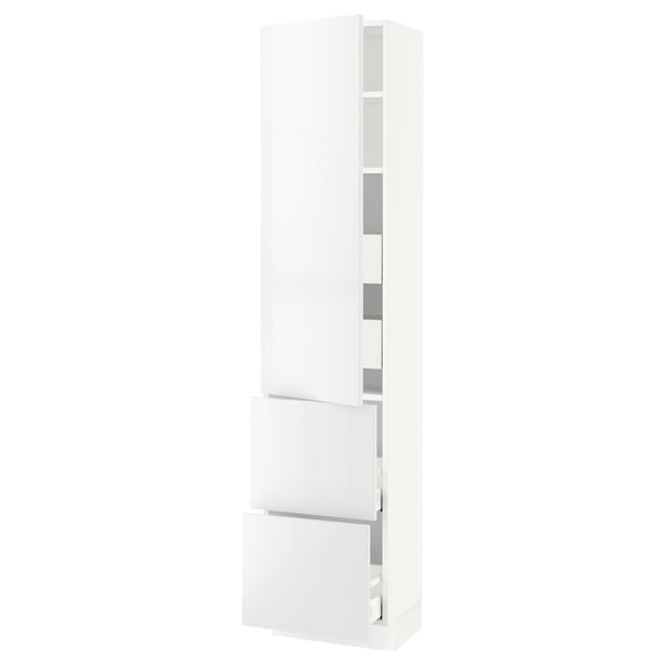 SEKTION / MAXIMERA High cab w door/2 fronts/4 drawers, white/Ringhult white, 18x15x80 "