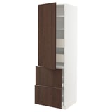 SEKTION / MAXIMERA High cab w door/2 fronts/4 drawers, white/Sinarp brown, 24x24x80 "