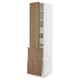 SEKTION / MAXIMERA High cab w door/2 fronts/4 drawers, white/Tistorp brown walnut effect, 18x24x80 "