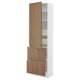 SEKTION / MAXIMERA High cab w door/2 fronts/4 drawers, white/Tistorp brown walnut effect, 24x15x80 "