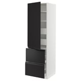 SEKTION / MAXIMERA High cab w door/2 fronts/4 drawers, white/Upplöv matt anthracite, 24x24x80 "