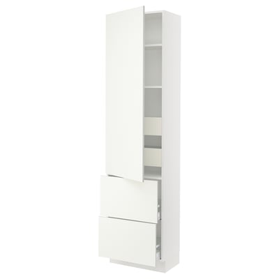 SEKTION / MAXIMERA High cab w door/2 fronts/4 drawers, white/Vallstena white, 24x15x90 "
