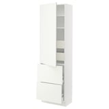 SEKTION / MAXIMERA High cab w door/2 fronts/4 drawers, white/Vallstena white, 24x15x80 "