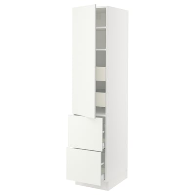 SEKTION / MAXIMERA High cab w door/2 fronts/4 drawers, white/Vallstena white, 18x24x80 "