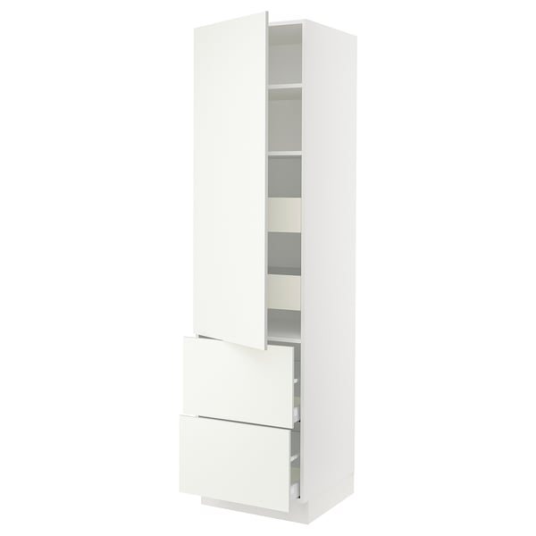 SEKTION / MAXIMERA High cab w door/2 fronts/4 drawers, white/Vallstena white, 24x24x90 "