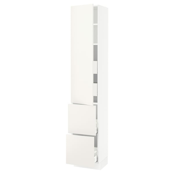 SEKTION / MAXIMERA High cab w door/2 fronts/4 drawers, white/Veddinge white, 15x15x80 "