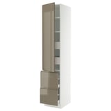 SEKTION / MAXIMERA High cab w door/2 fronts/4 drawers, white/Voxtorp high-gloss dark grey-brown, 18x24x90 "