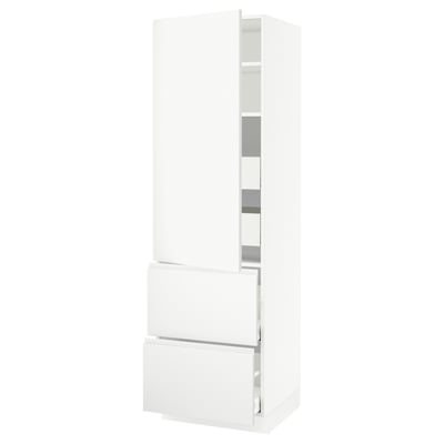 SEKTION / MAXIMERA High cab w door/2 fronts/4 drawers, white/Voxtorp matt white, 24x24x80 "