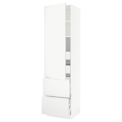SEKTION / MAXIMERA High cab w door/2 fronts/4 drawers, white/Voxtorp matt white, 24x24x90 "