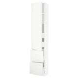 SEKTION / MAXIMERA High cab w door/2 fronts/4 drawers, white/Voxtorp matt white, 18x15x90 "