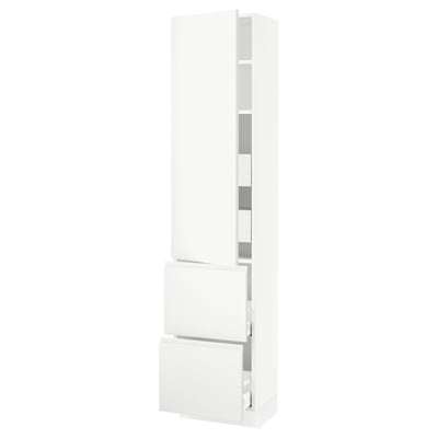 SEKTION / MAXIMERA High cab w door/2 fronts/4 drawers, white/Voxtorp matt white, 18x15x80 "
