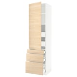 SEKTION / MAXIMERA High cab w door/3 fronts/5 drawers, white/Askersund light ash effect, 24x24x90 "