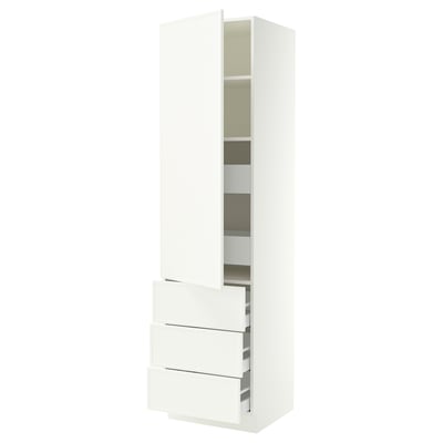 SEKTION / MAXIMERA High cab w door/3 fronts/5 drawers, white/Aspudden matt white, 24x24x90 "