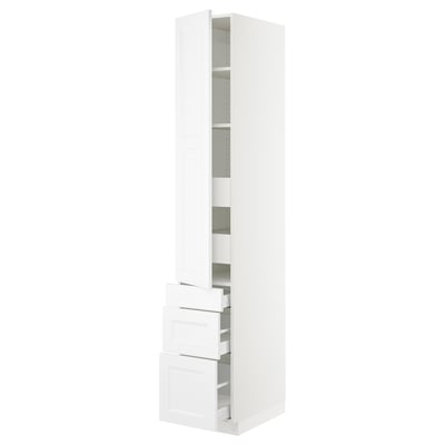 SEKTION / MAXIMERA High cab w door/3 fronts/5 drawers, white/Axstad matt white, 15x24x90 "