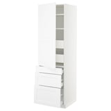 SEKTION / MAXIMERA High cab w door/3 fronts/5 drawers, white/Axstad matt white, 24x24x80 "