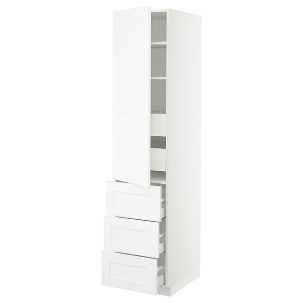 SEKTION / MAXIMERA High cab w door/3 fronts/5 drawers, white/Axstad matt white, 18x24x80 "