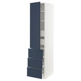 SEKTION / MAXIMERA High cab w door/3 fronts/5 drawers, white Axstad/matte blue, 18x24x80 "