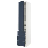 SEKTION / MAXIMERA High cab w door/3 fronts/5 drawers, white Axstad/matte blue, 18x24x90 "
