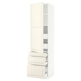 SEKTION / MAXIMERA High cab w door/3 fronts/5 drawers, white/Bodbyn off-white, 24x24x90 "