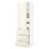 SEKTION / MAXIMERA High cab w door/3 fronts/5 drawers, white/Bodbyn off-white, 24x24x80 "