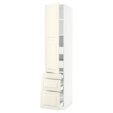 SEKTION / MAXIMERA High cab w door/3 fronts/5 drawers, white/Bodbyn off-white, 18x24x90 "
