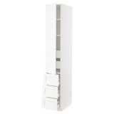 SEKTION / MAXIMERA High cab w door/3 fronts/5 drawers, white Enköping/white wood effect, 15x24x90 "