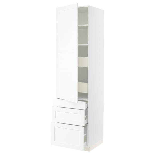SEKTION / MAXIMERA High cab w door/3 fronts/5 drawers, white Enköping/white wood effect, 24x24x90 "