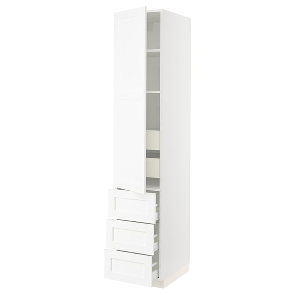 SEKTION / MAXIMERA High cab w door/3 fronts/5 drawers, white Enköping/white wood effect, 18x24x90 "