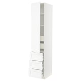 SEKTION / MAXIMERA High cab w door/3 fronts/5 drawers, white Enköping/white wood effect, 18x24x90 "
