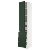 SEKTION / MAXIMERA High cab w door/3 fronts/5 drawers, white/Havstorp deep green, 18x24x90 "