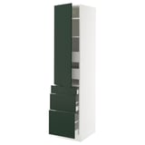 SEKTION / MAXIMERA High cab w door/3 fronts/5 drawers, white/Havstorp deep green, 18x24x80 "