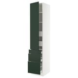 SEKTION / MAXIMERA High cab w door/3 fronts/5 drawers, white/Havstorp deep green, 18x24x90 "