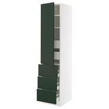 SEKTION / MAXIMERA High cab w door/3 fronts/5 drawers, white/Havstorp deep green, 18x24x80 "
