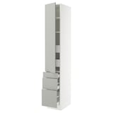 SEKTION / MAXIMERA High cab w door/3 fronts/5 drawers, white/Havstorp light gray, 15x24x90 "