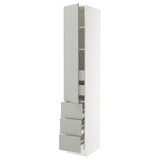 SEKTION / MAXIMERA High cab w door/3 fronts/5 drawers, white/Havstorp light gray, 15x24x90 "