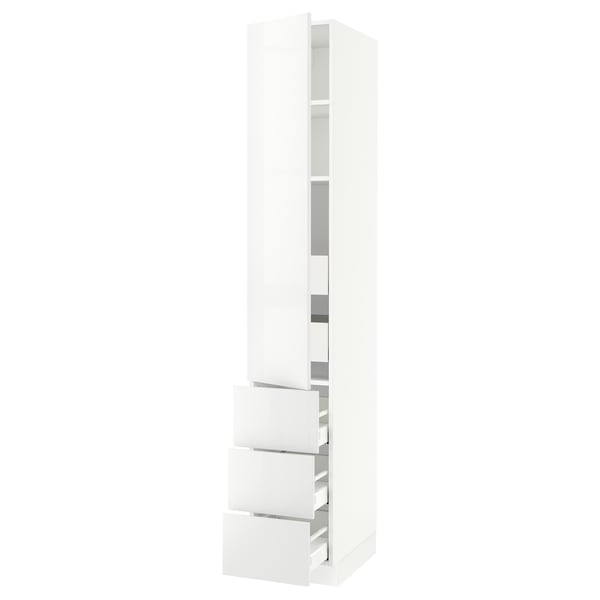 SEKTION / MAXIMERA High cab w door/3 fronts/5 drawers, white/Ringhult white, 15x24x90 "