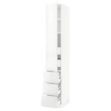 SEKTION / MAXIMERA High cab w door/3 fronts/5 drawers, white/Ringhult white, 15x24x90 "