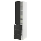 SEKTION / MAXIMERA High cab w door/3 fronts/5 drawers, white/Upplöv matt anthracite, 18x24x80 "