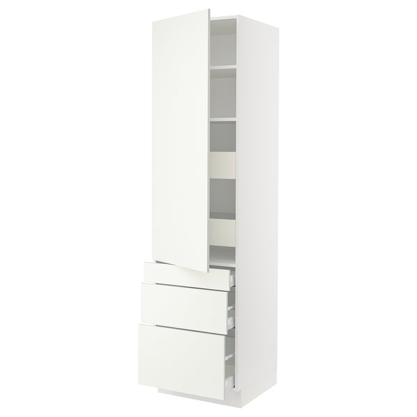 SEKTION / MAXIMERA High cab w door/3 fronts/5 drawers, white/Vallstena white, 24x24x90 "