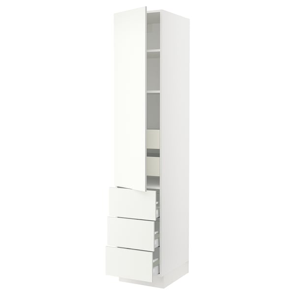 SEKTION / MAXIMERA High cab w door/3 fronts/5 drawers, white/Vallstena white, 18x24x90 "