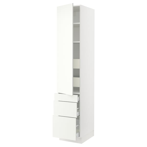 SEKTION / MAXIMERA High cab w door/3 fronts/5 drawers, white/Vallstena white, 18x24x90 "